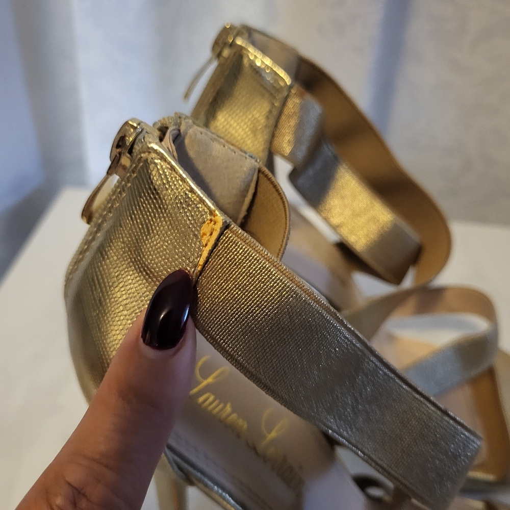 Lauren Lorraine Stiletto Evening Women High Heels Shoes, Size 8, Gold, Party - Picture 15 of 15